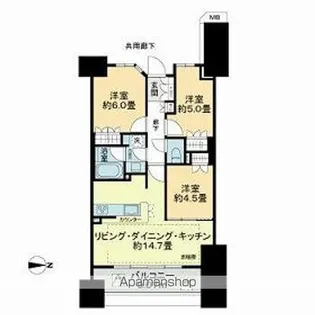 ザ・パークハウス青砥【16階】の間取り