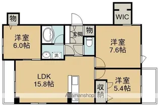 グランプレイス川越【4階】の間取り