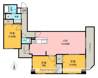 KDX泉レジデンス【3階】の間取り