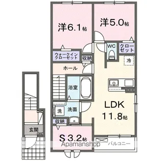 鹿黒アパート C【2階】の間取り