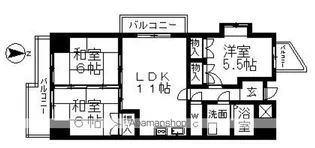 レジデンス代官町スクエア(旧グランカーサ代官町)【15階】の間取り