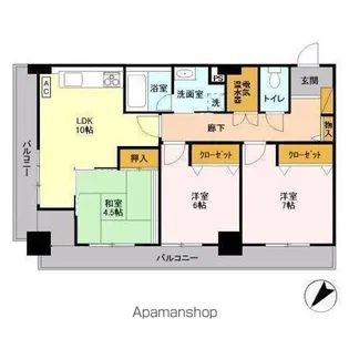 オーシャンビュー壱番館【9階】の間取り