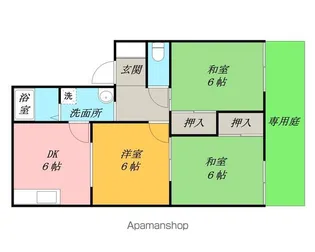 パークサイド木下A・B【A103号室】の間取り