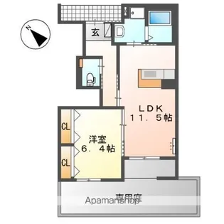 フローリィ・ヒルズ【1階】の間取り