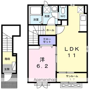 メゾン・クラールB【2階】の間取り