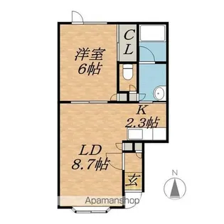 CORPOSUN B【1階】の間取り