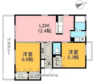 ヴィラージュヌフ Ⅲ棟【3階】の間取り