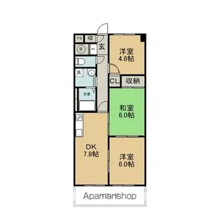 ベルウッド江場【4階】の間取り