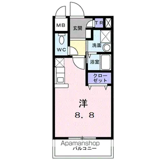 シャンブル・ボナール【2階】の間取り