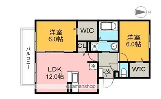コモド伊勢崎Ⅱ【2階】の間取り