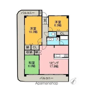 マーブル音羽館【17階】の間取り