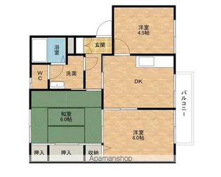 グランソレイユC【205号室】の間取り