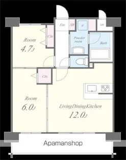 ホワイトアゲート博多【6階】の間取り