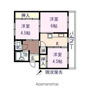 ヴィラナリー三原4号棟【3階】の間取り