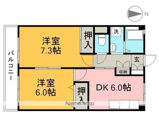 木の丸グリーンハイツ【4階】の間取り