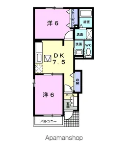 ガーデンハウス・加賀野【1階】の間取り