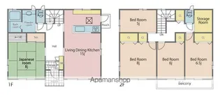 徳島県鳴門市大麻町桧字笠籠谷【一戸建】の間取り