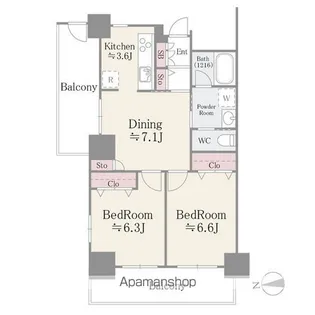 イーストコア曳舟一番館【15階】の間取り