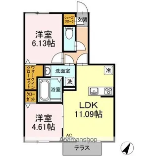 セジュールウィット【1階】の間取り