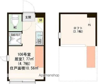東京都杉並区下高井戸2丁目【アパート】の間取り