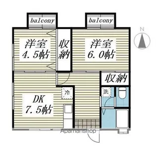 ウエストパレスⅡB棟【1階】の間取り