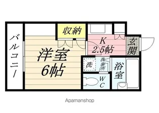 ロックフィル瀬下【306号室】の間取り