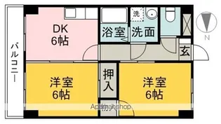 グランドハイム東石井【203号室】の間取り