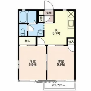 ハイブリッジ西原A【1階】の間取り