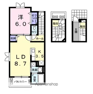 ゼフィロスB【3階】の間取り