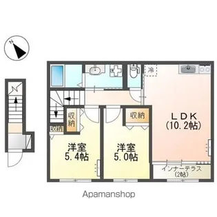滋賀県彦根市高宮町【アパート】の間取り