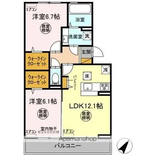グランソレイユ【1階】の間取り