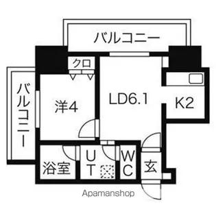プライヴェル山鼻 壱番館【13階】の間取り