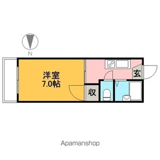 サンリバーかわきん【106号室】の間取り