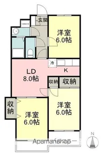コーポ中山B棟【2階】の間取り