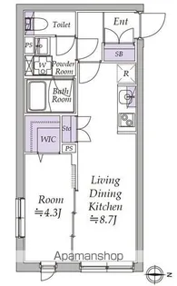 アトリオフラッツ日暮里【3階】の間取り