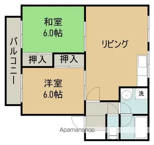 ハイツ河田 B棟【202号室】の間取り