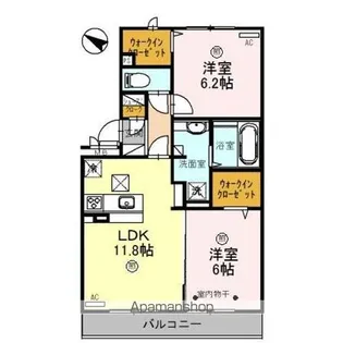 ロイジェントパークス レイクタウン II A【1階】の間取り