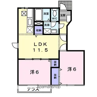2LDKの間取り画像