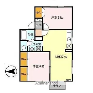 メモリー三千刈 B【1階】の間取り