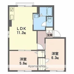 タウニィ石川【1階】の間取り