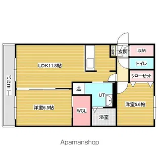 スクエアフロントウエストコート【1階】の間取り