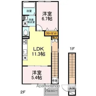 グランヒル八山田 Ⅰ【2階】の間取り