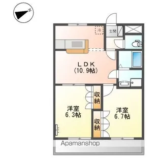 愛媛県松山市小川【アパート】の間取り