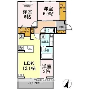 リシェスみのり台 A・B・C B棟【2階】の間取り