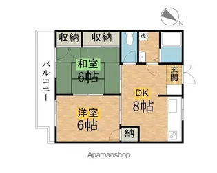 ハイムフジハシ【102号室】の間取り