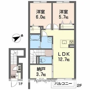 シャーメゾンニコル【202号室】の間取り