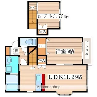 宮城県仙台市青葉区下愛子字観音【アパート】の間取り