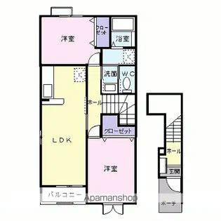 グッディ亀山A【2階】の間取り