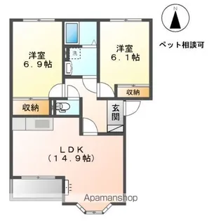 キングス ビレッジM【2階】の間取り