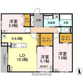 CLASSEUM仙台小田原 B棟【2階】の間取り